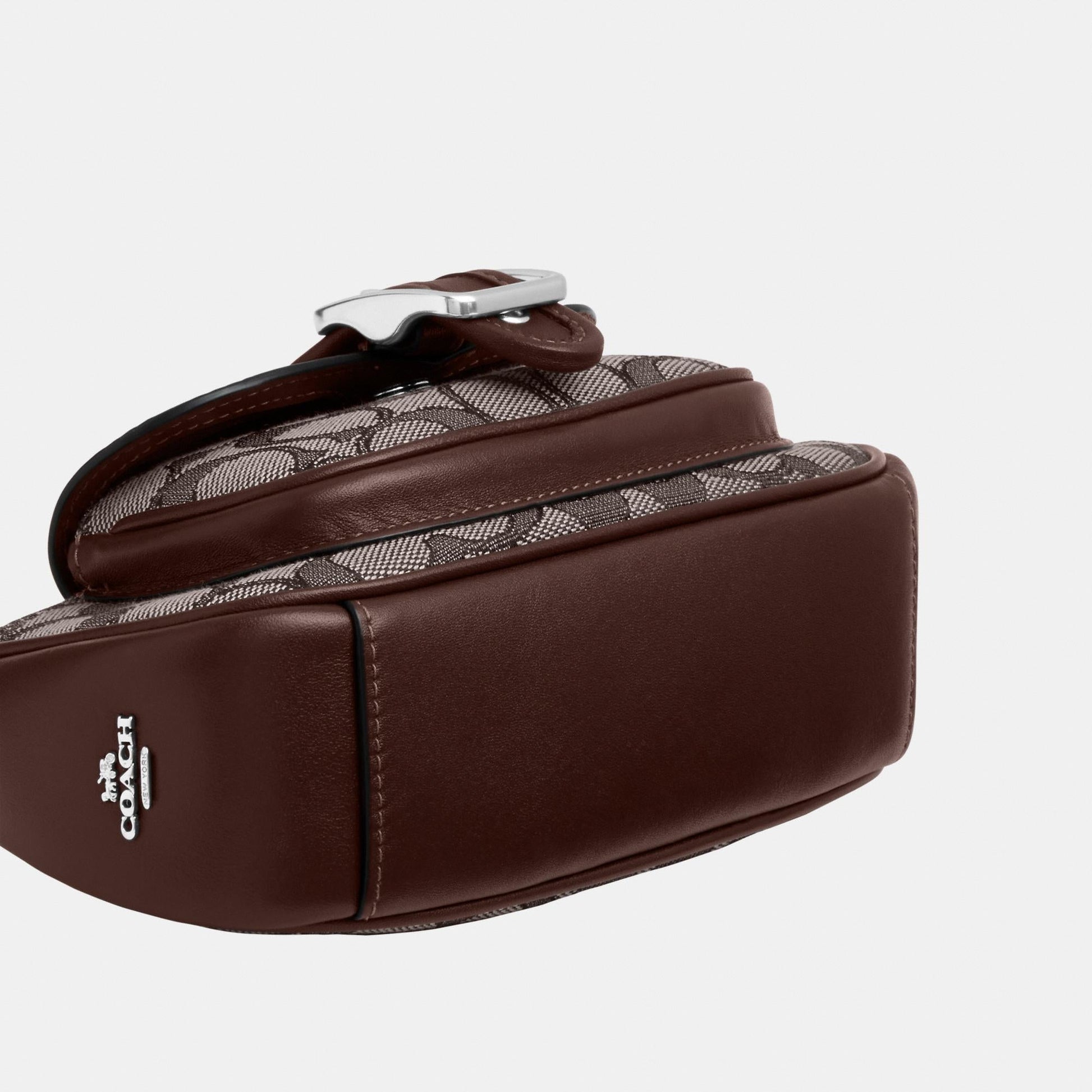 CDB18-Ashton Mini Shoulder Bag in Signature Jacquard-Sv/Oak/Maple