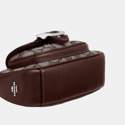 CDB18-Ashton Mini Shoulder Bag in Signature Jacquard-Sv/Oak/Maple