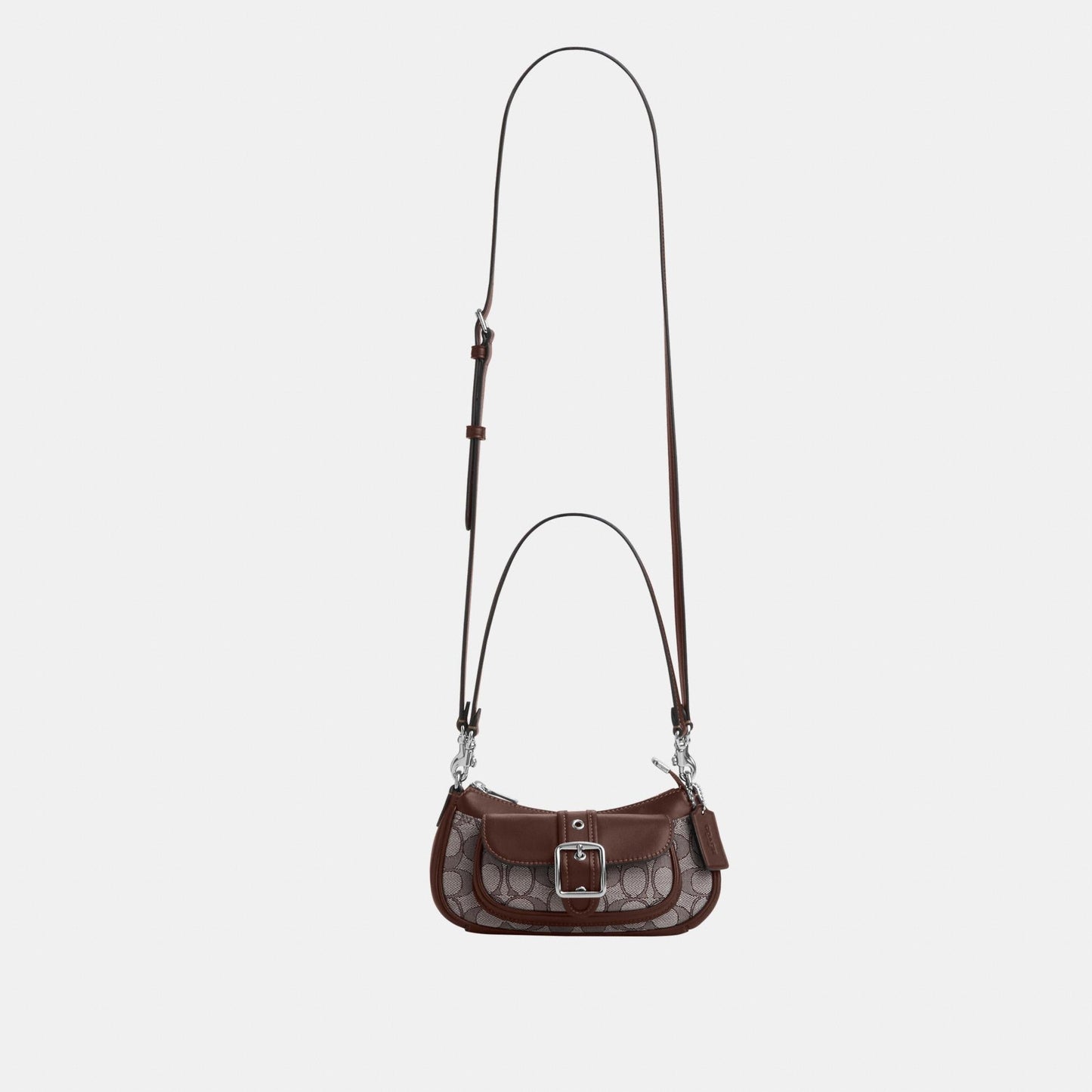 CDB18-Ashton Mini Shoulder Bag in Signature Jacquard-Sv/Oak/Maple