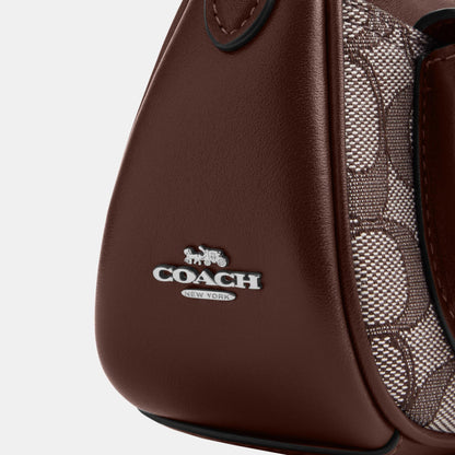 CDB18-Ashton Mini Shoulder Bag in Signature Jacquard-Sv/Oak/Maple