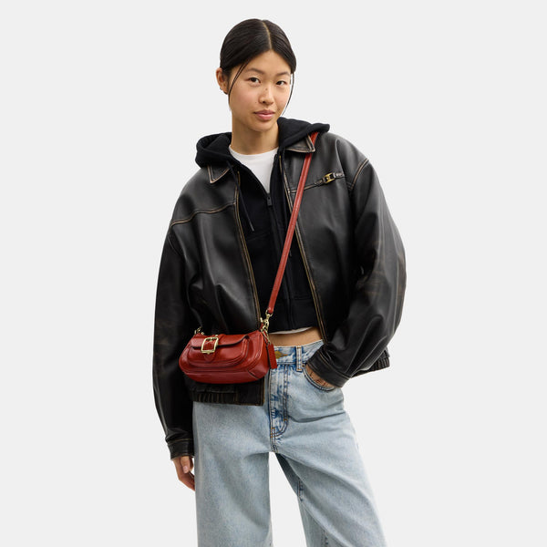 Ashton Mini Shoulder Bag in Glazed Leather