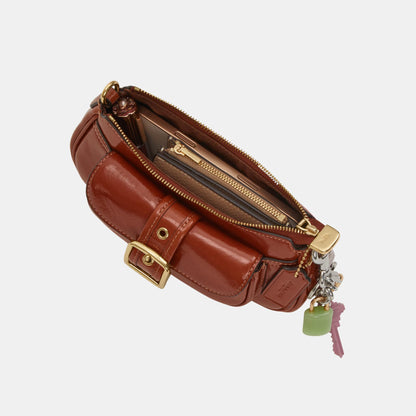 CDB19-Ashton Mini Shoulder Bag in Glazed Leather-Im/Cinnamon