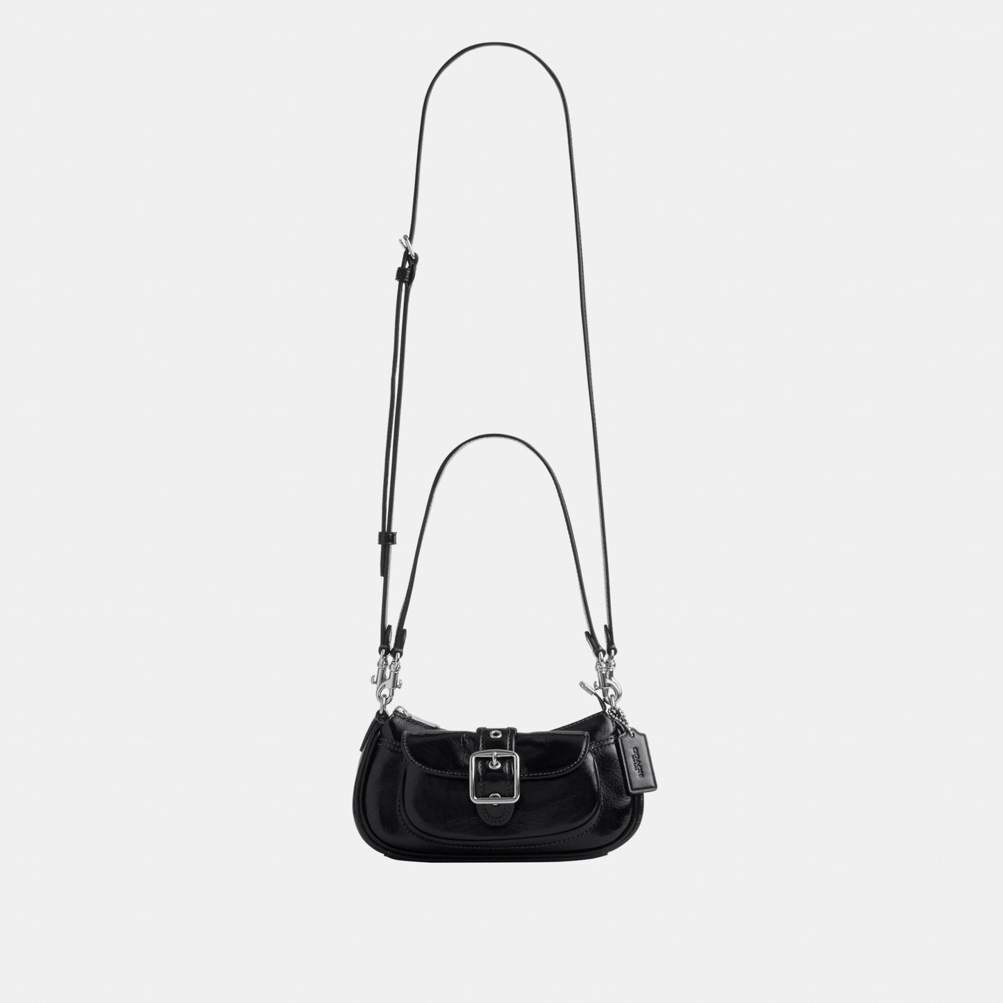 CDB19-Ashton Mini Shoulder Bag in Glazed Leather-Sv/Black