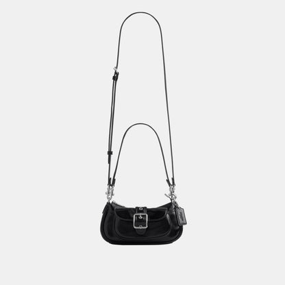 CDB19-Ashton Mini Shoulder Bag in Glazed Leather-Sv/Black