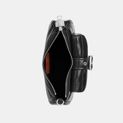 CDB19-Ashton Mini Shoulder Bag in Glazed Leather-Sv/Black