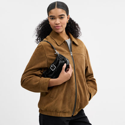 CDB19-Ashton Mini Shoulder Bag in Glazed Leather-Sv/Black