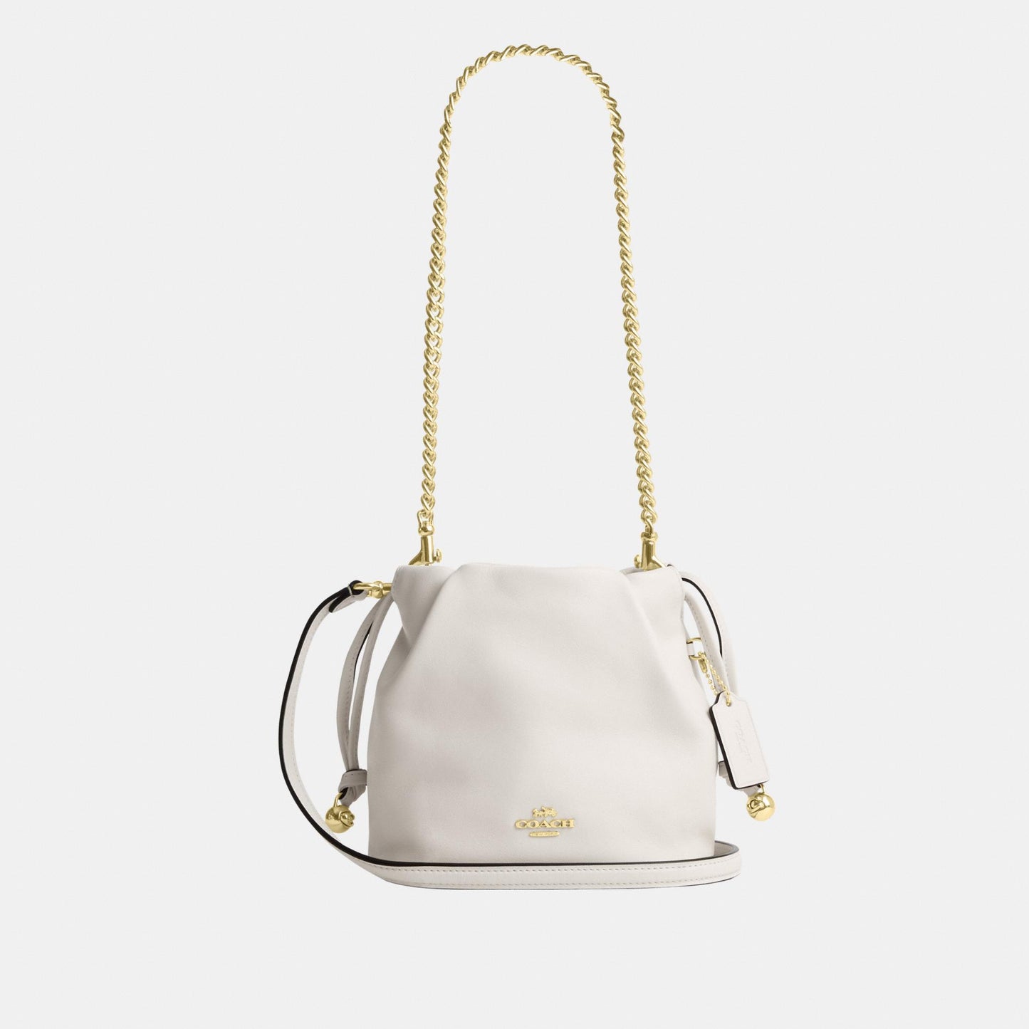 CDB67-Faye Mini Drawstring Bag with Ruching-Im/Chalk