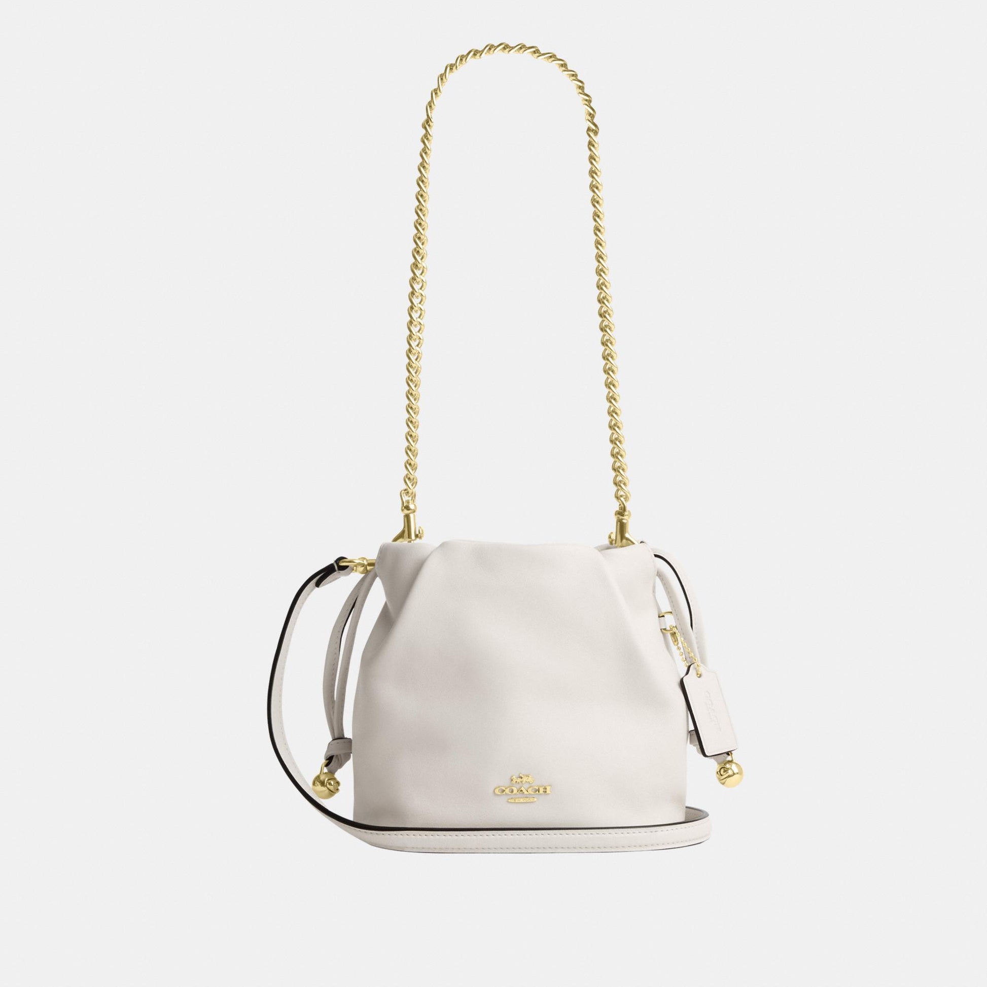 CDB67-Faye Mini Drawstring Bag with Ruching-Im/Chalk