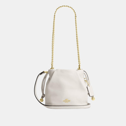 CDB67-Faye Mini Drawstring Bag with Ruching-Im/Chalk