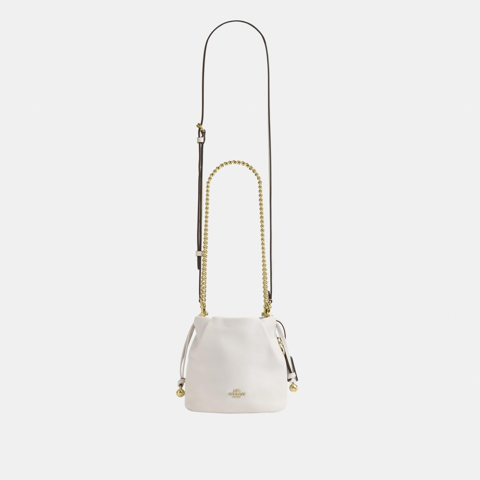 CDB67-Faye Mini Drawstring Bag with Ruching-Im/Chalk