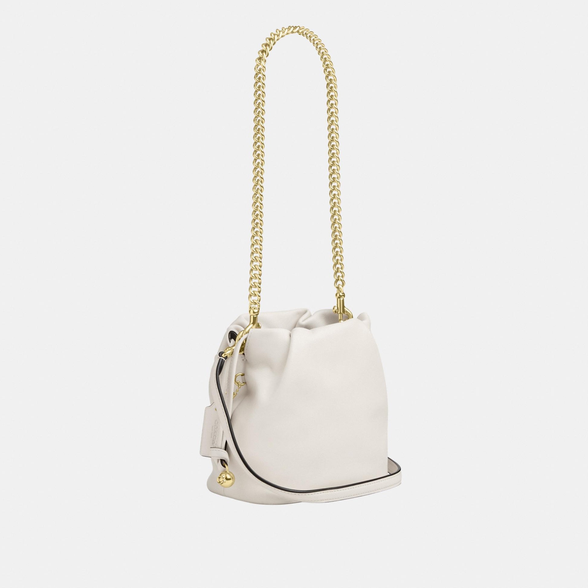 CDB67-Faye Mini Drawstring Bag with Ruching-Im/Chalk