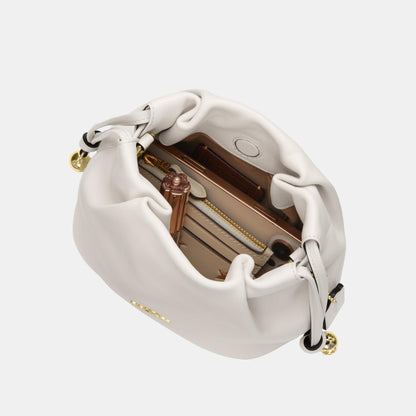 CDB67-Faye Mini Drawstring Bag with Ruching-Im/Chalk