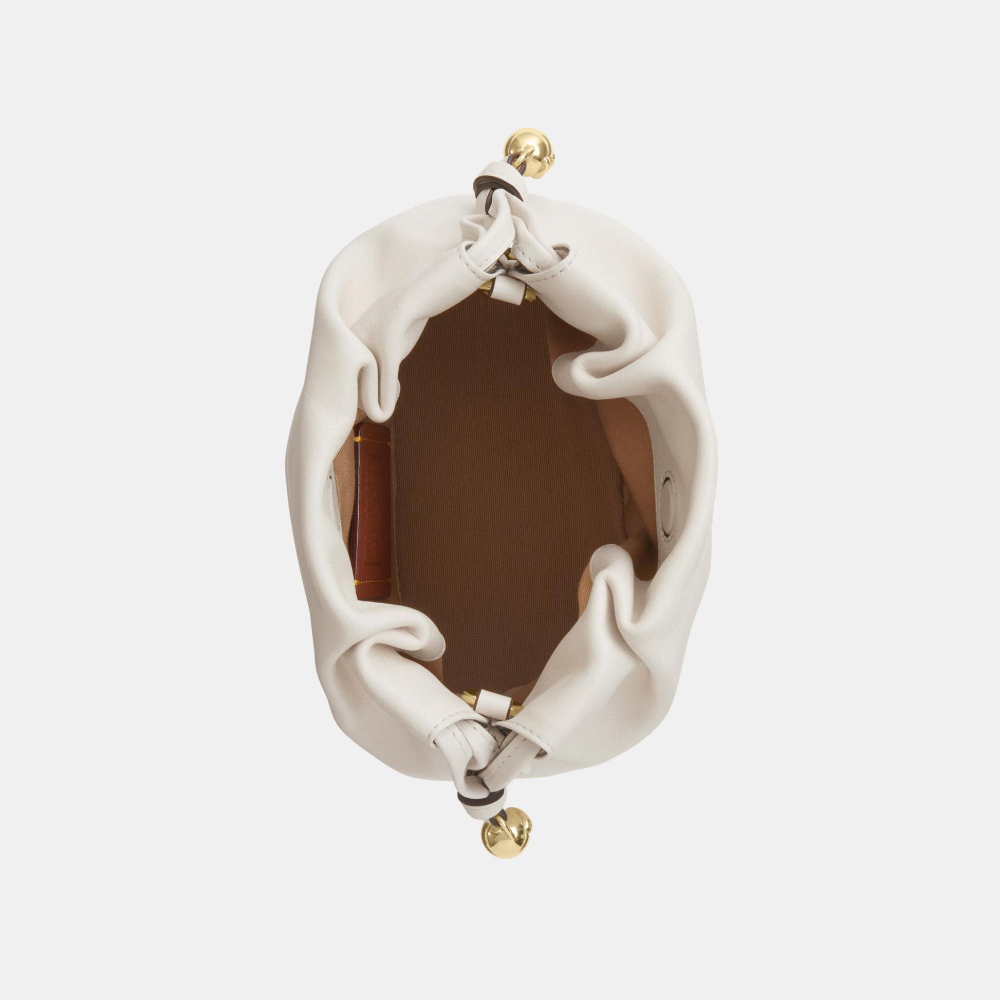 CDB67-Faye Mini Drawstring Bag with Ruching-Im/Chalk