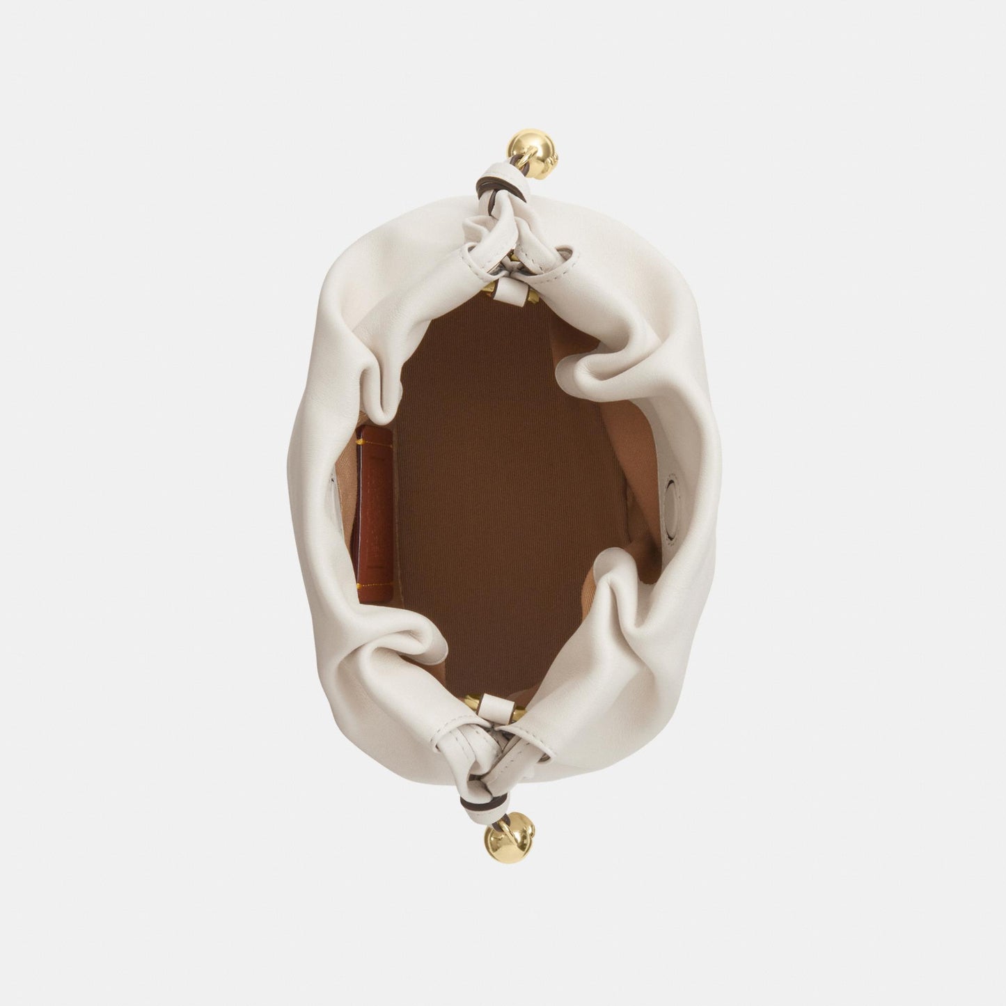 CDB67-Faye Mini Drawstring Bag with Ruching-Im/Chalk