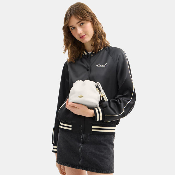 Faye Mini Drawstring Bag with Ruching