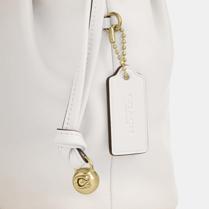 CDB67-Faye Mini Drawstring Bag with Ruching-Im/Chalk
