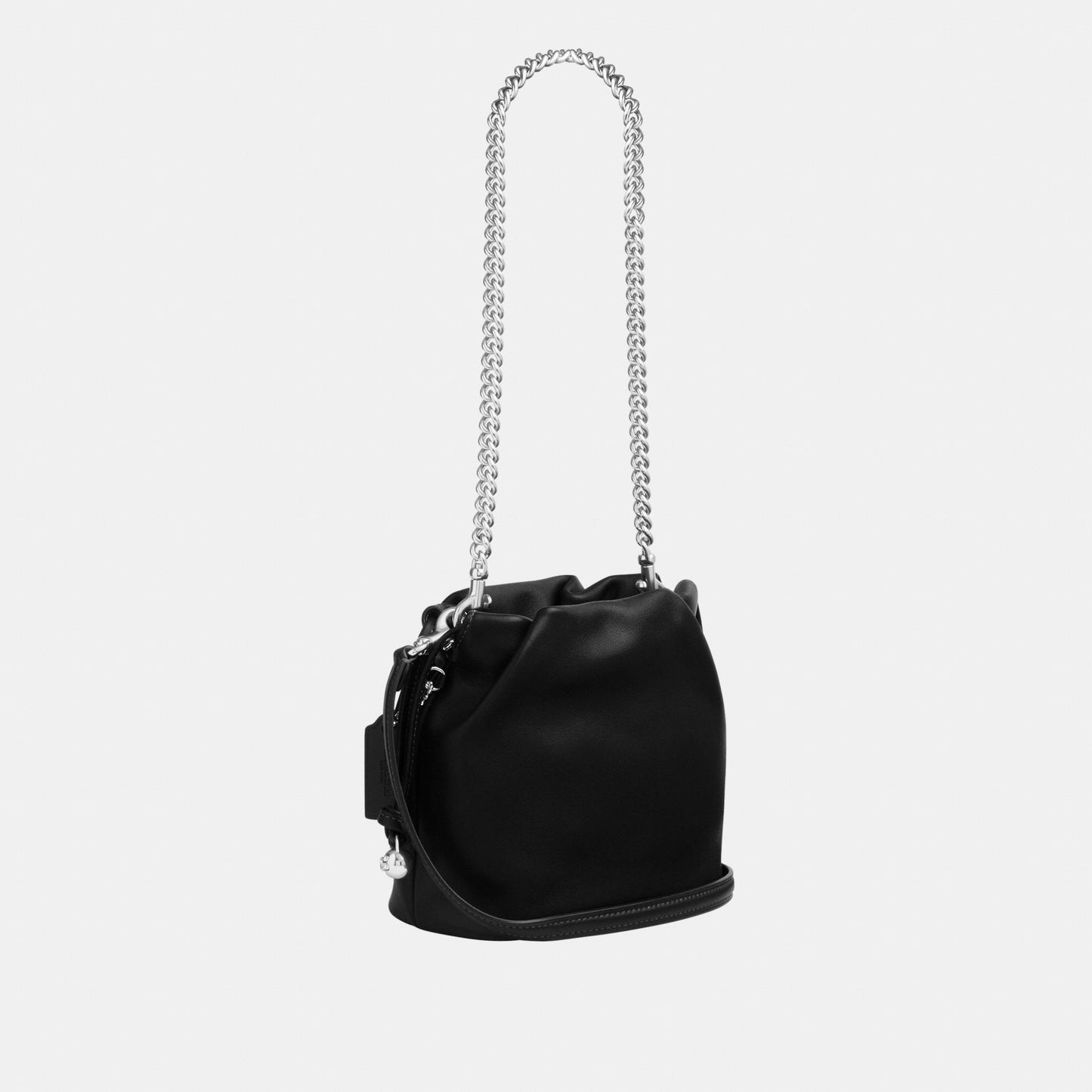 CDB67-Faye Mini Drawstring Bag with Ruching-Sv/Black