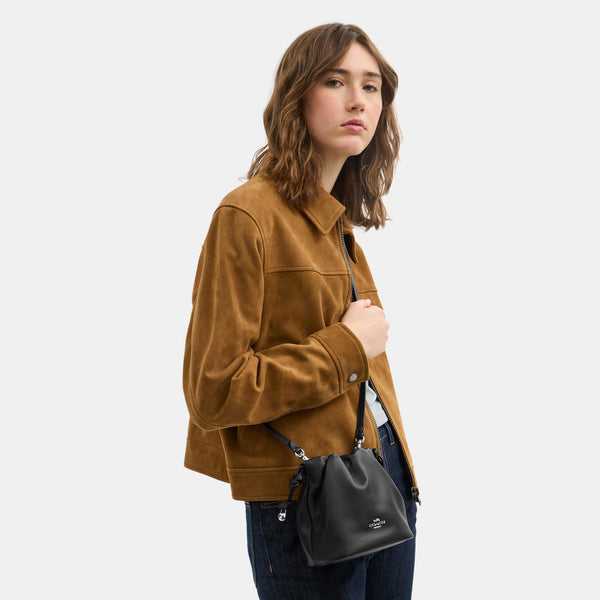 Faye Mini Drawstring Bag with Ruching