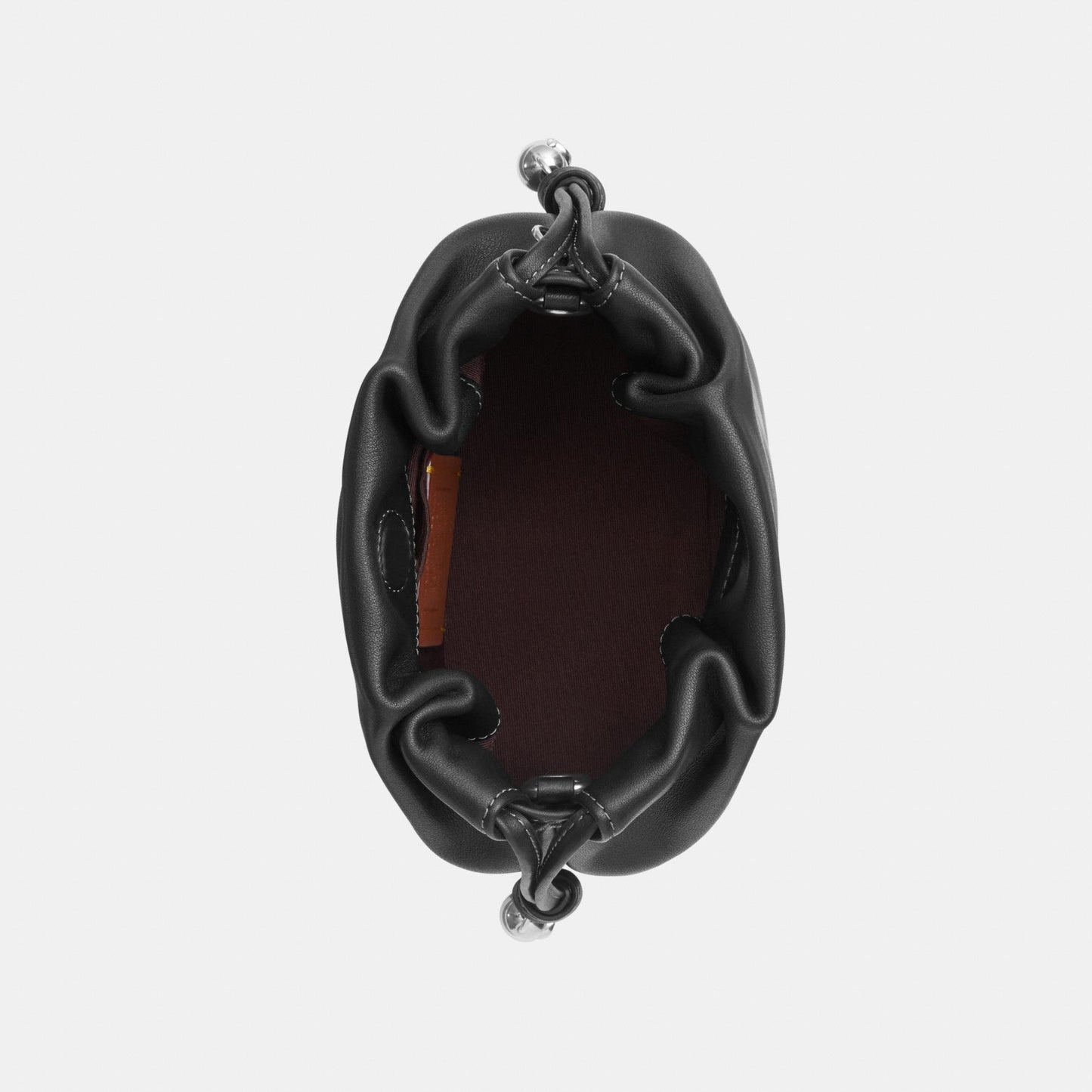 CDB67-Faye Mini Drawstring Bag with Ruching-Sv/Black