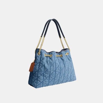 CDC02-Evelyn Shoulder Bag in Regenerative Cotton with Quilting-Im/Indigo