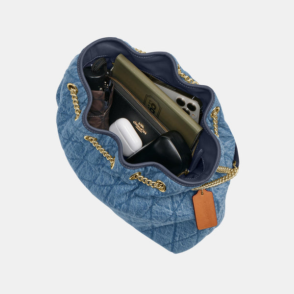 Evelyn Shoulder Bag in Regenerative Cotton with Quilting
