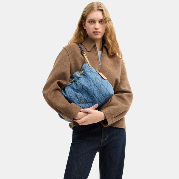 Evelyn Shoulder Bag in Regenerative Cotton with Quilting