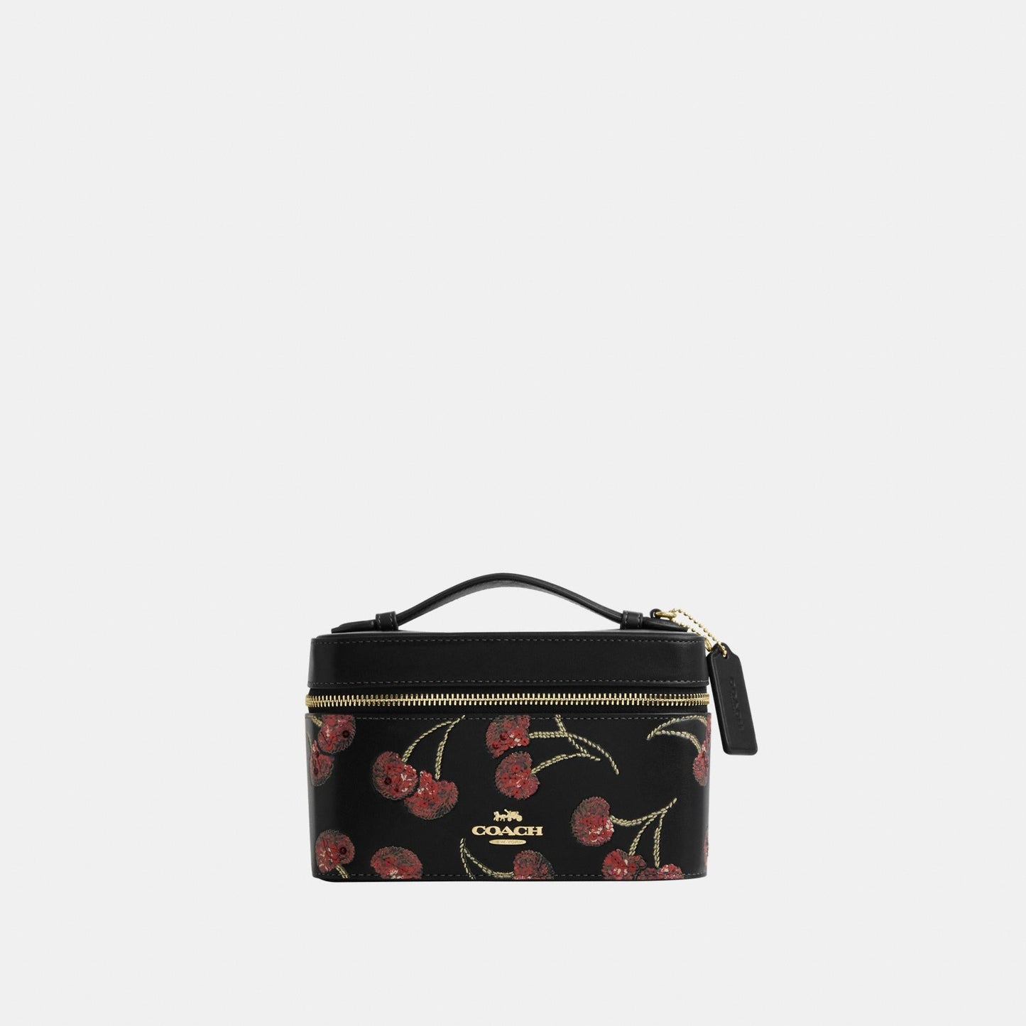 CDC13-Cosmetic Case with Cherry Print-Im/Black Multi