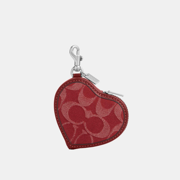 Heart Bag Charm in Signature Denim