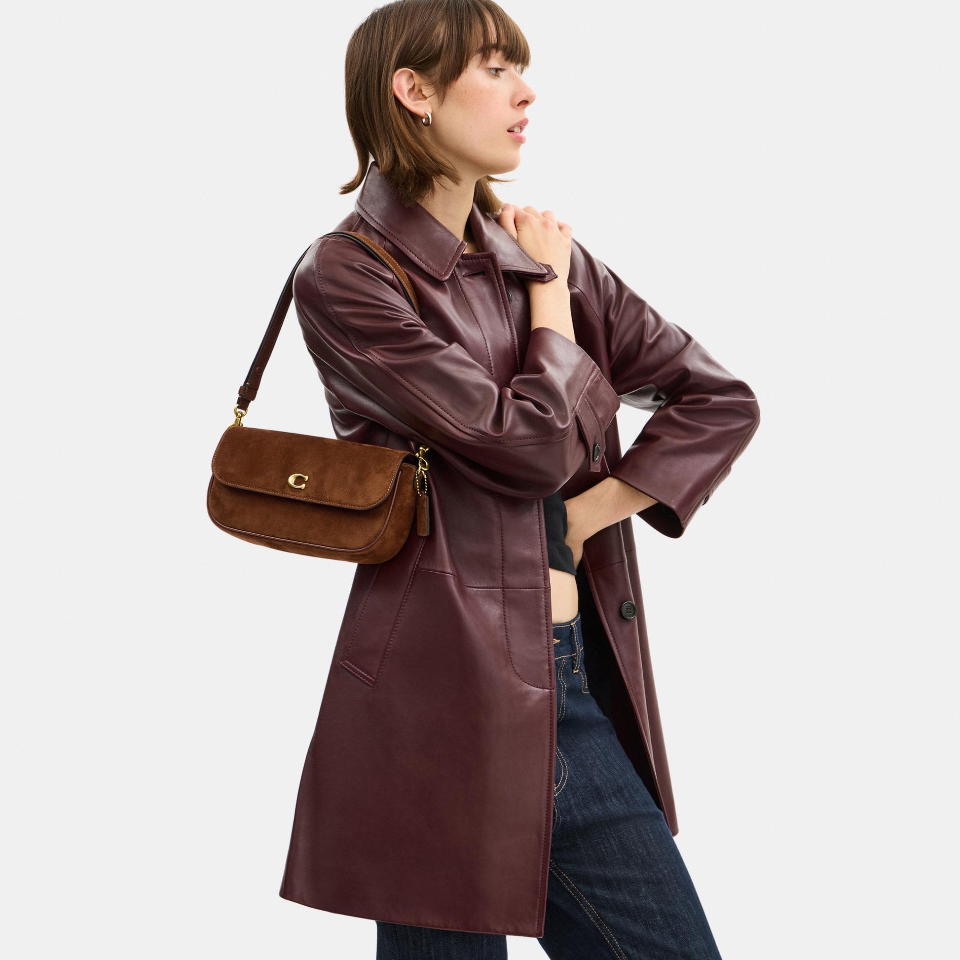 CDD05-Brook Flap Chain Bag-B4/Warm Brown