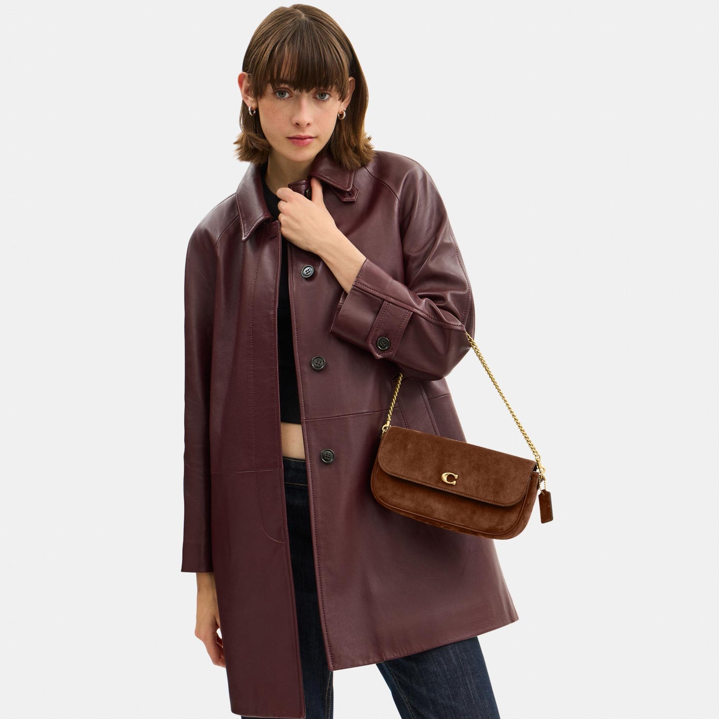 CDD05-Brook Flap Chain Bag-B4/Warm Brown