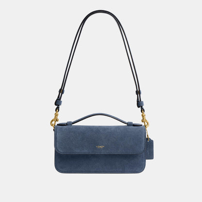 CDD59-Suede Elora Top Handle Crossbody Bag-B4/Light Denim