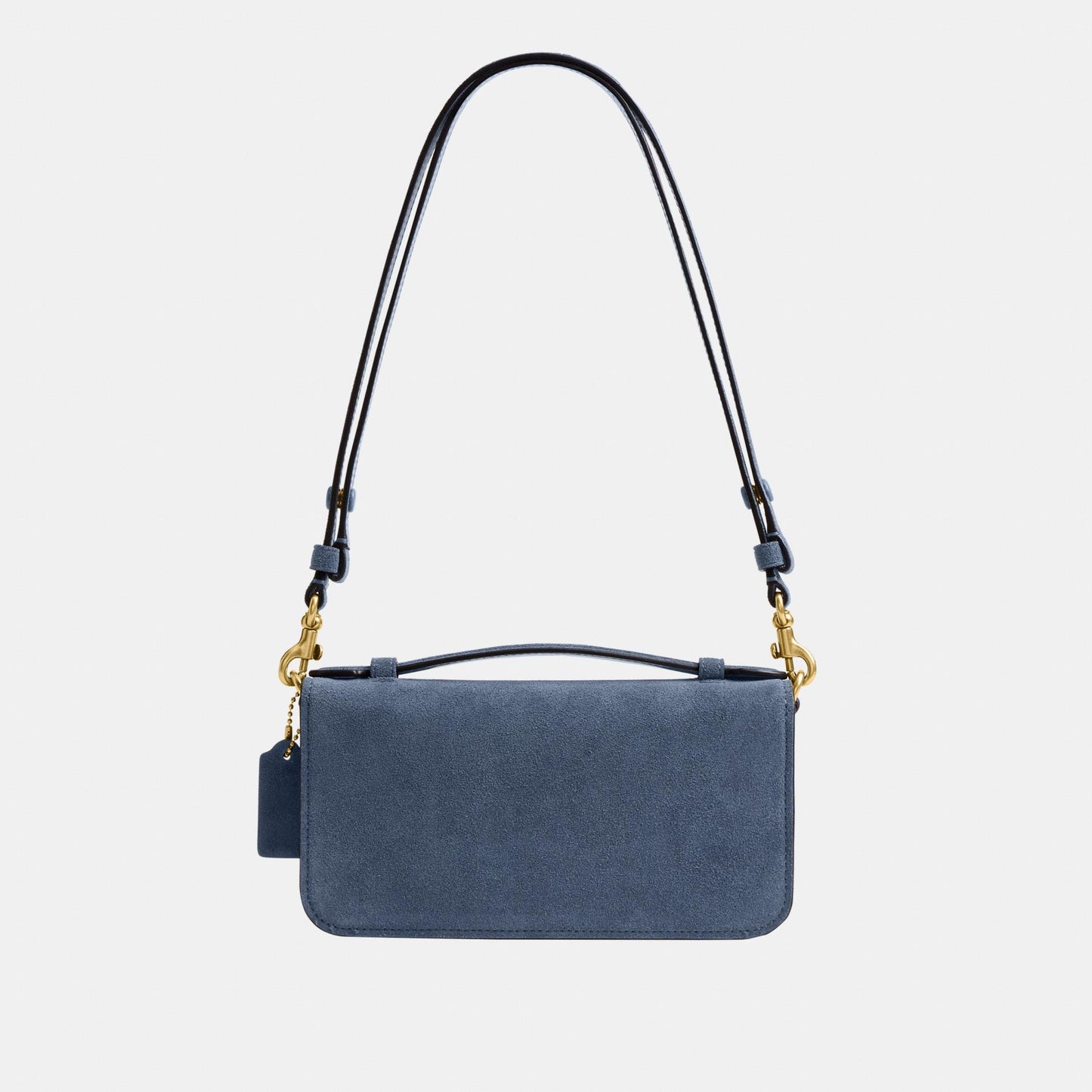 CDD59-Suede Elora Top Handle Crossbody Bag-B4/Light Denim