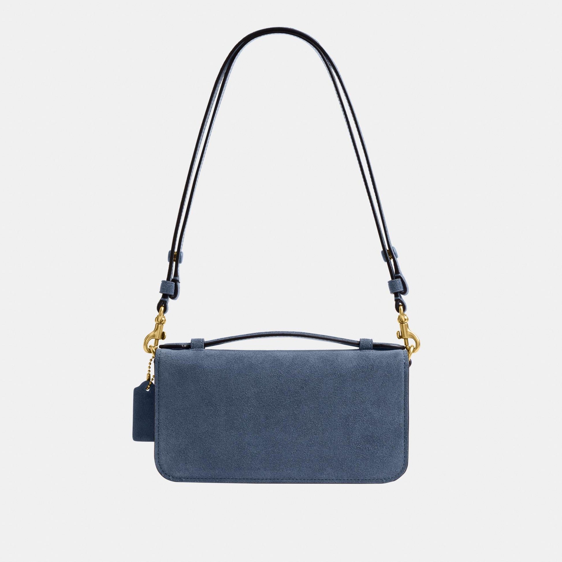 CDD59-Suede Elora Top Handle Crossbody Bag-B4/Light Denim