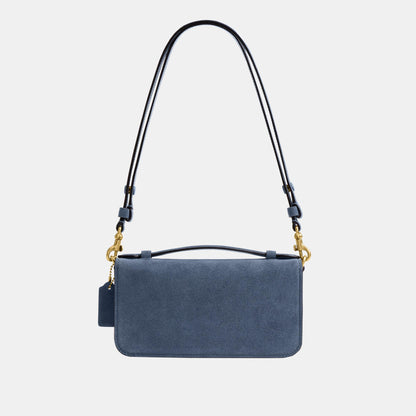 CDD59-Suede Elora Top Handle Crossbody Bag-B4/Light Denim