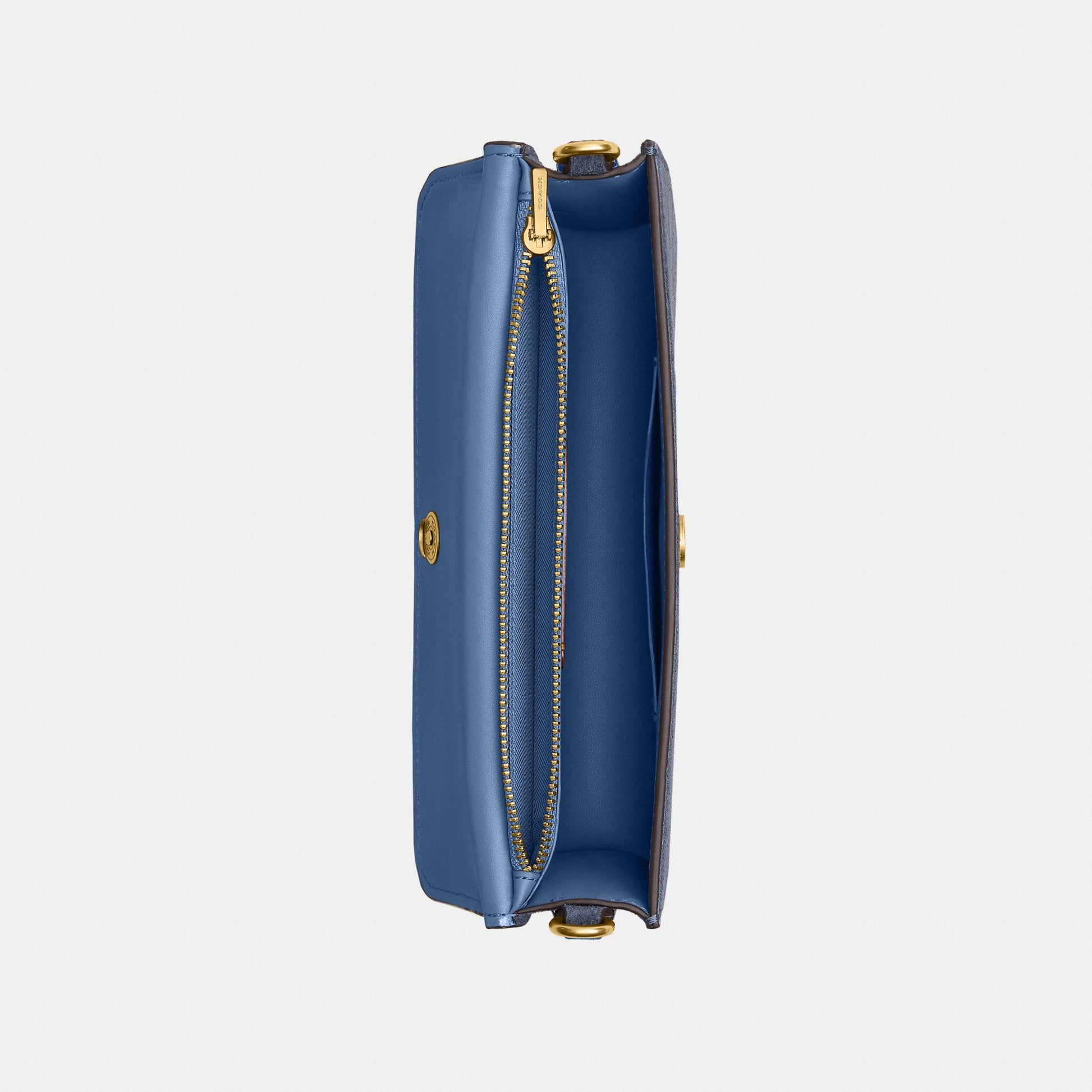 CDD59-Suede Elora Top Handle Crossbody Bag-B4/Light Denim