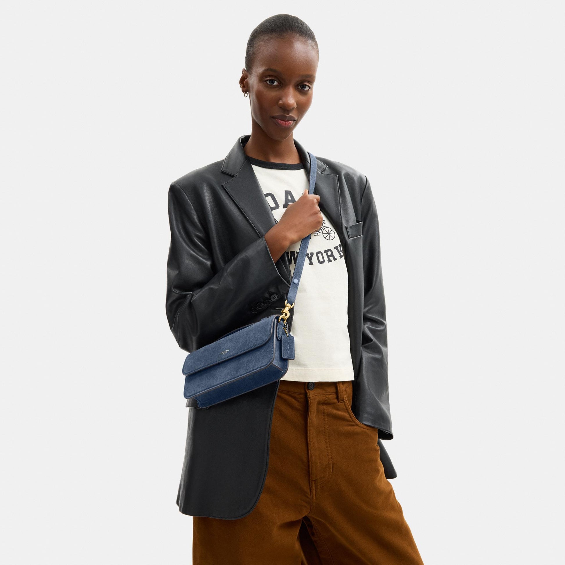 CDD59-Suede Elora Top Handle Crossbody Bag-B4/Light Denim
