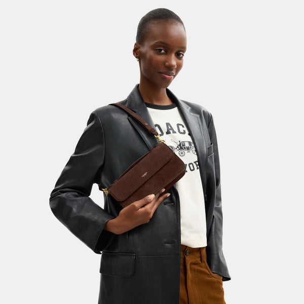 Suede Elora Top Handle Crossbody Bag