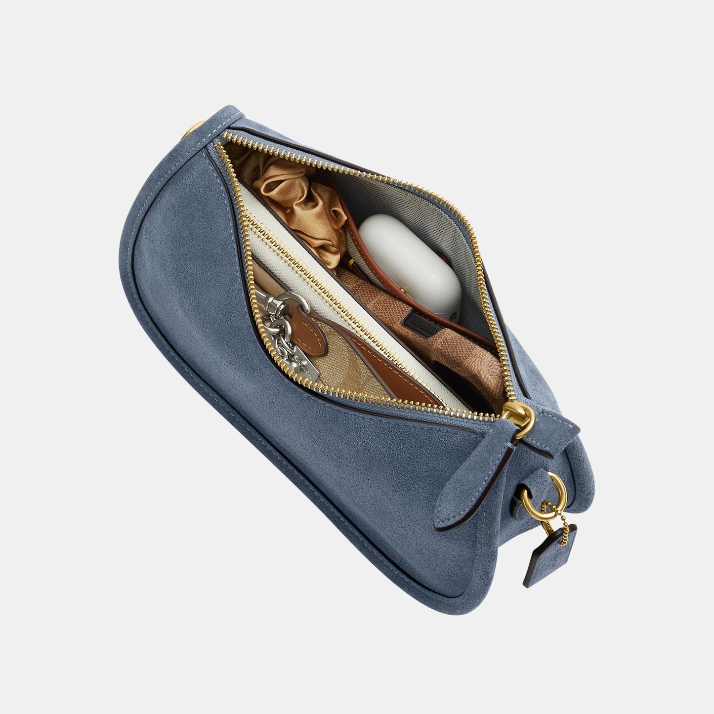CDD78-Suede Waverly Bag-B4/Light Denim