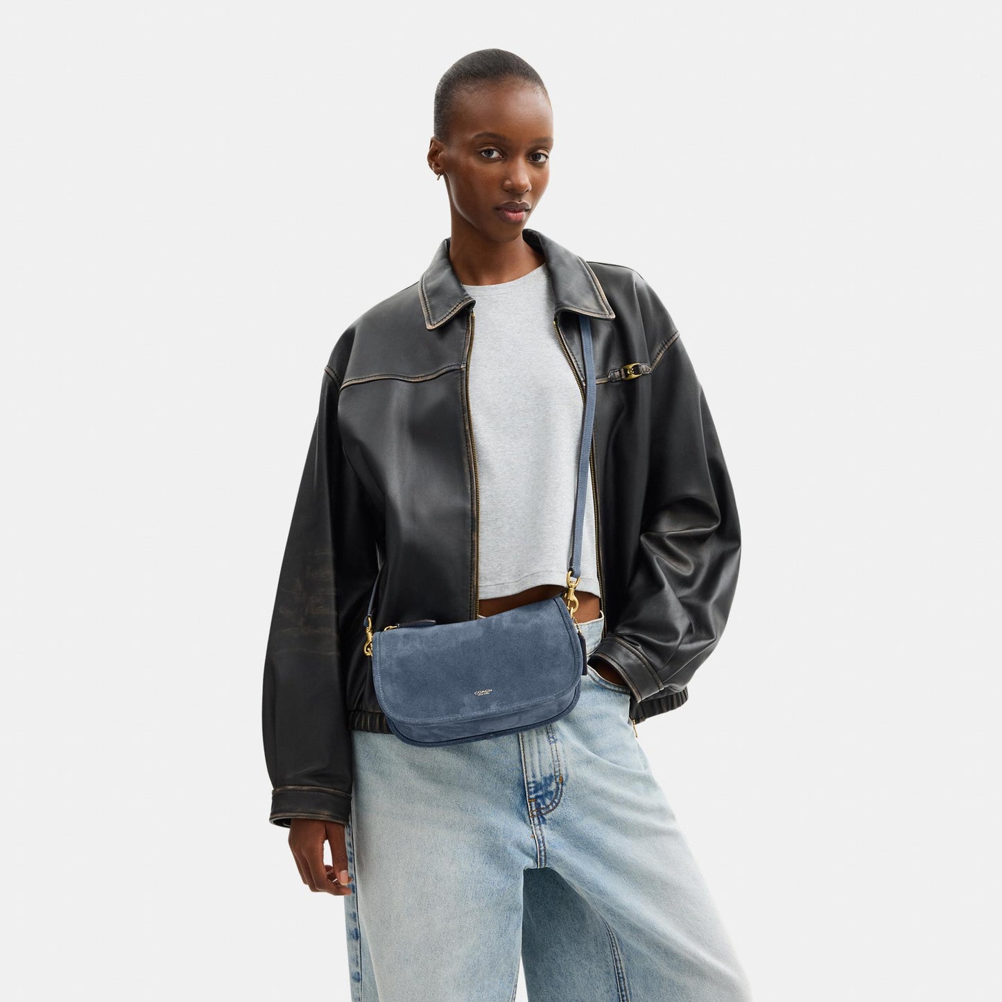 CDD78-Suede Waverly Bag-B4/Light Denim