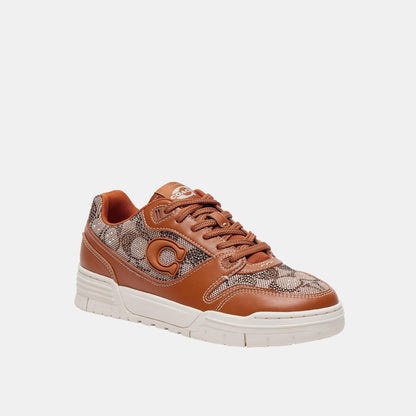 CDE26-Soho Sneaker in Crystal Signature Jacquard-Cocoa/Burnished Amber