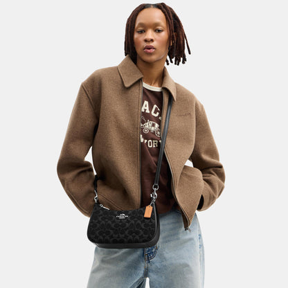 CDE43-Teri Shoulder Bag in Signature Denim-Sv/Black