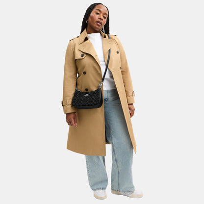CDE43-Teri Shoulder Bag in Signature Denim-Sv/Black