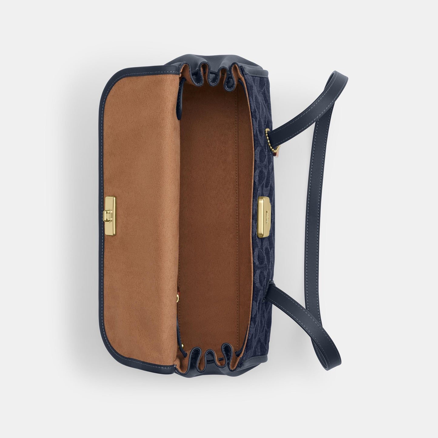CDE94-Bridget Flap Shoulder Bag in Denim Signature-Im/Indigo