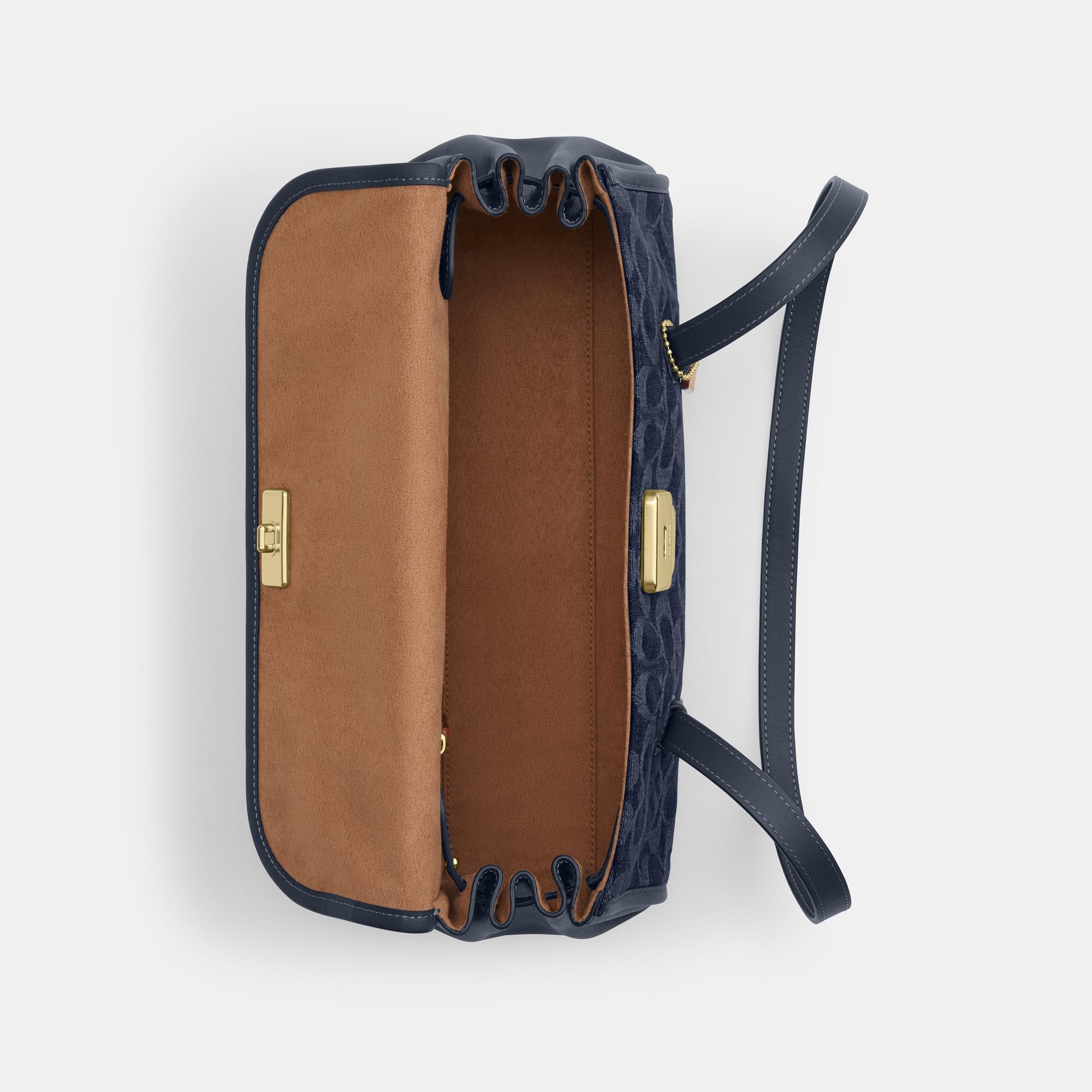 CDE94-Bridget Flap Shoulder Bag in Denim Signature-Im/Indigo