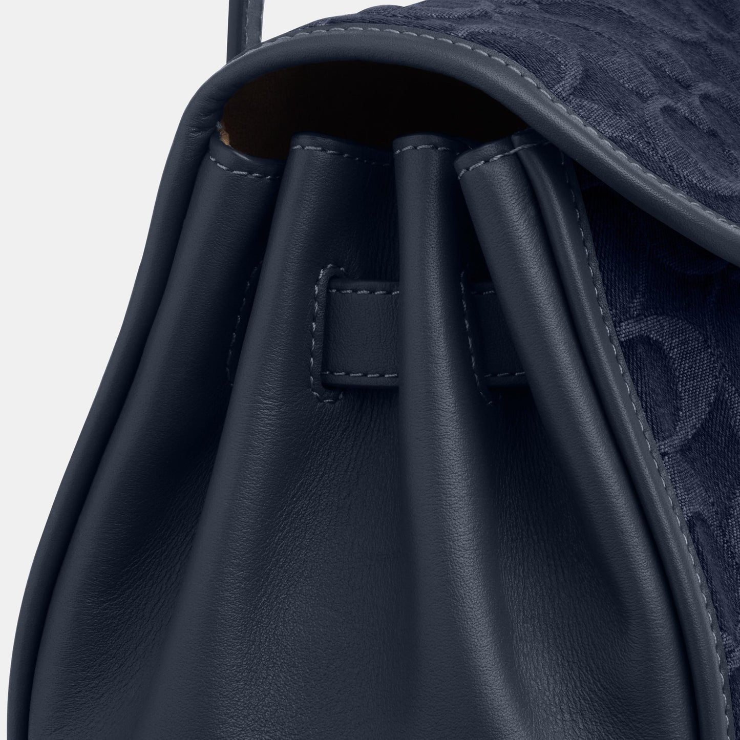 CDE94-Bridget Flap Shoulder Bag in Denim Signature-Im/Indigo