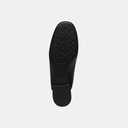 CDF52-Leather Backless Loafer-Black