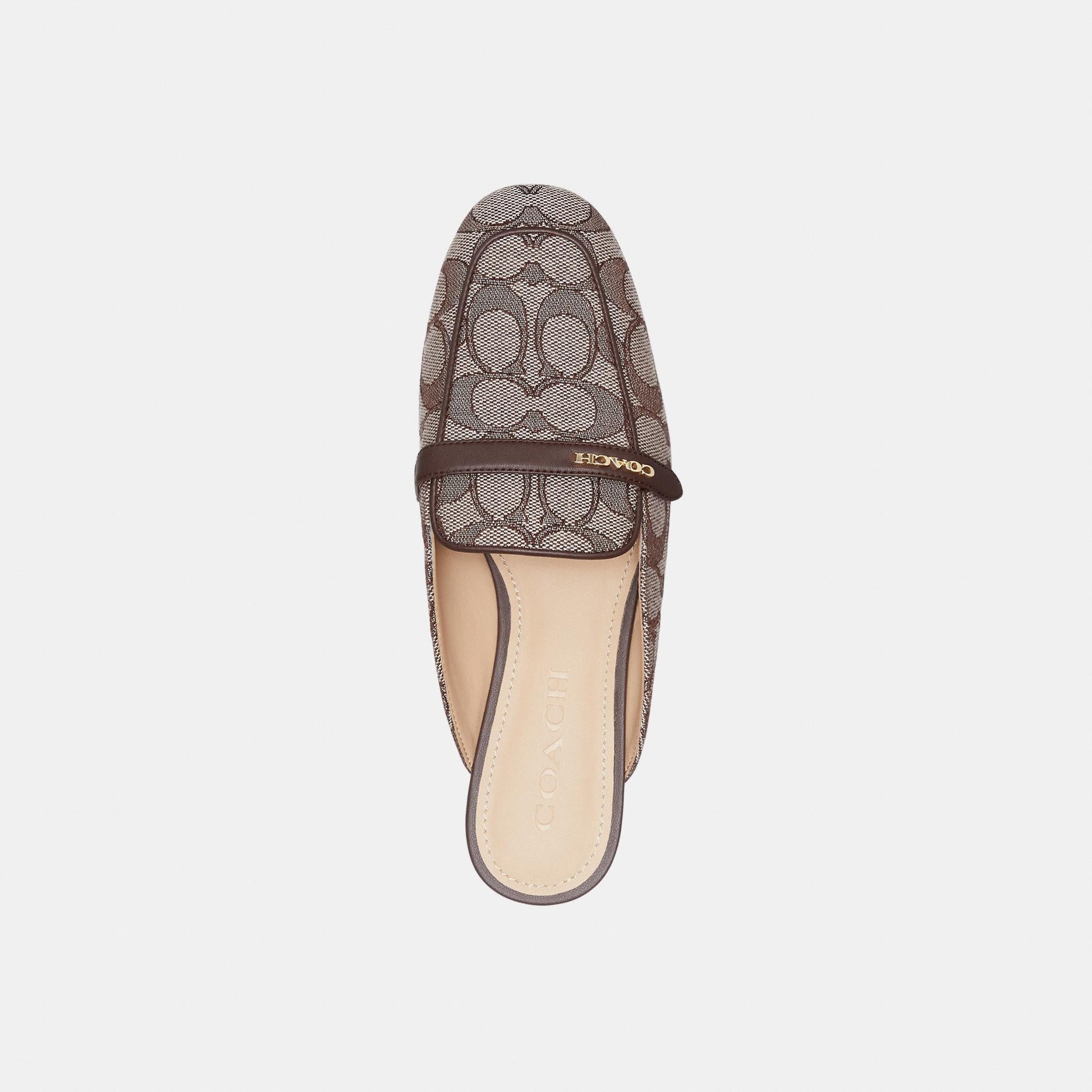 CDF57-Backless Loafer in Signature Jacquard-Oak/Maple