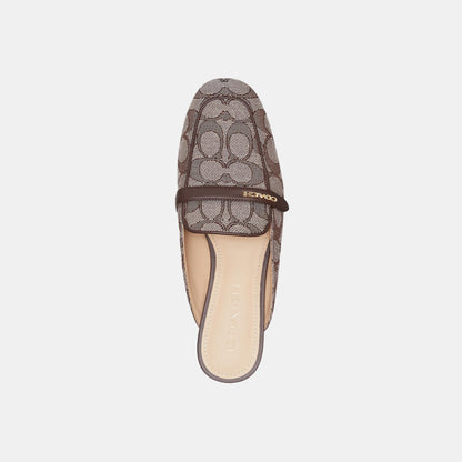 CDF57-Backless Loafer in Signature Jacquard-Oak/Maple