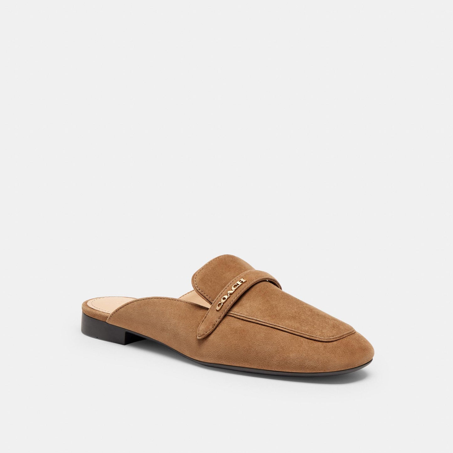 CDF58-Suede Backless Loafer-Coconut