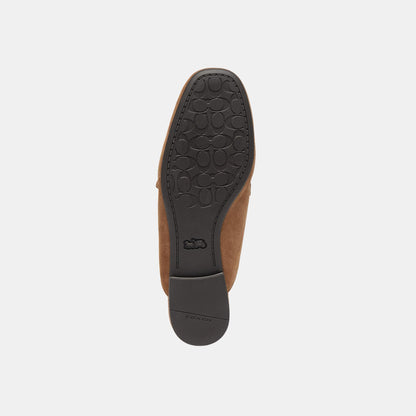 CDF58-Suede Backless Loafer-Coconut